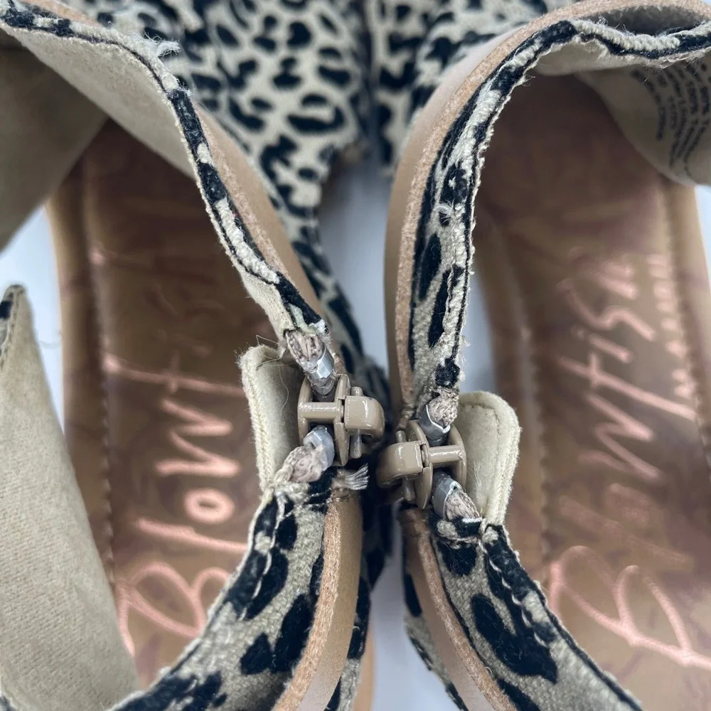 Blowfish Malibu Womens B130 Sandals Sz. 8 Leopard Print‎ Tan NWOT Buckle Zip